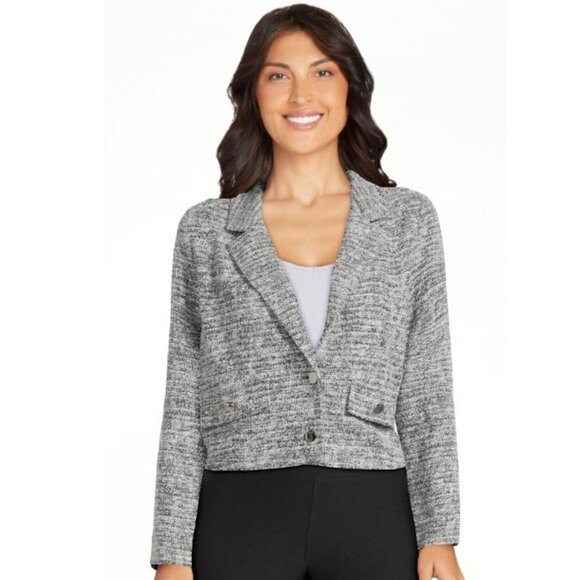 Madden NYC Womens Tweed Cropped Blazer Jacket Size S - Picture 9 of 13